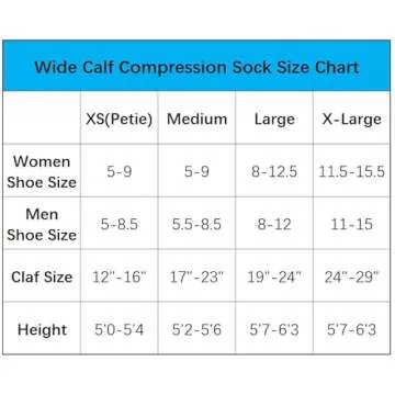 Wide Calf Compression Socks for Women & Men Extra Large Size Support Socks for Nurses Running Pregnant Travel, 15-20 mmHg