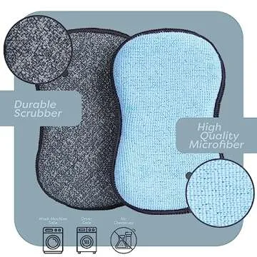 Multi-Purpose Sponges Kitchen by Scrub-it - Non-Scratch Microfiber Sponges for Cleaning, Heavy Duty ...