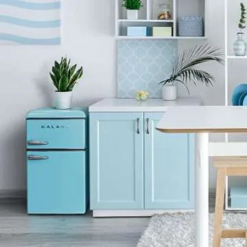 Galanz Retro Mini Fridge with Freezer, 3.1 Cu FT Blue