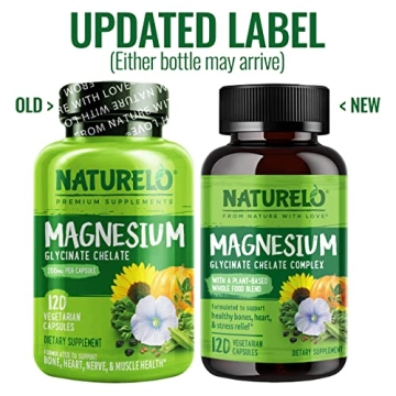 NATURELO Magnesium Glycinate for Sleep & Stress Relief