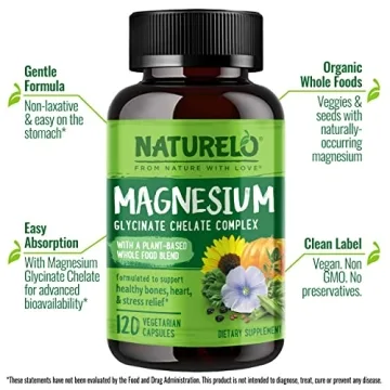 NATURELO Magnesium Glycinate for Sleep & Stress Relief