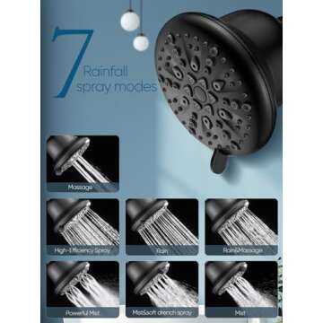 Cobbe Filtered Shower Head, 7 Modes High Pressure Shower Heads - 16 Stage Shower Head Filter for Har...