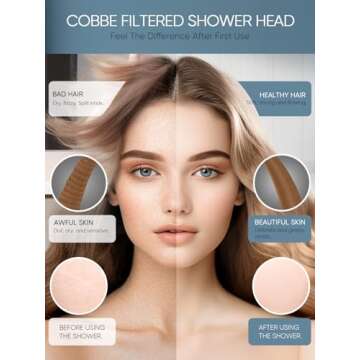 Cobbe Filtered Shower Head, 7 Modes High Pressure Shower Heads - 16 Stage Shower Head Filter for Hard Water for Remove Chlorine and Harmful Substances (Midnight Black Matte, 5 Inch Round)