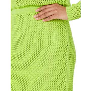 Halle Crochet Midi Skirt by The Drop in Lime, Plus Size