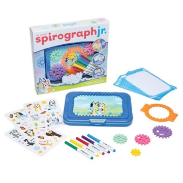 Spirograph Jr Bluey Toys - Toddler Arts and Crafts Kit with Washable Markers and Stickers