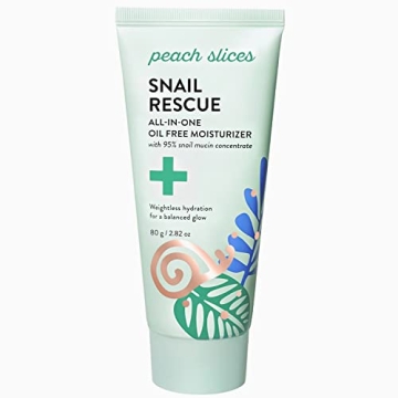 Peach Slices | Snail Rescue All-in-One Oil Free Face Moisturizer | 95% Snail Mucin | Lightweight, Lo...