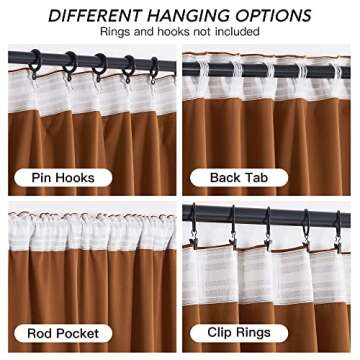 RYB HOME Halloween Orange Velvet Curtains for Fall