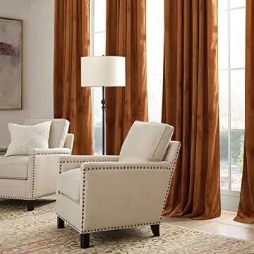 RYB HOME Halloween Orange Velvet Curtains for Fall