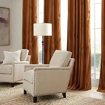 RYB HOME Halloween Orange Velvet Curtains for Fall