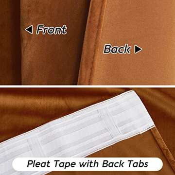 RYB HOME Halloween Orange Velvet Curtains for Fall