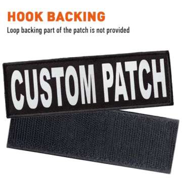 Dogline Custom Patch with Glitter Letters for Dog Vest Harness or Collar Customizable Bling Text Personalized Patches with Hook Backing Name Agility Service Dog ESA 2 Patches C White Text