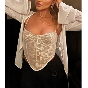 WONGCHOlCE Women's Lace Corset Tank Top for Stylish Look