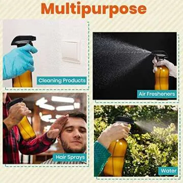 Elegant Amber Glass Spray Bottles for Cleaning Solutions