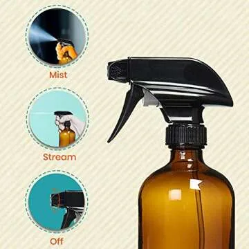 Elegant Amber Glass Spray Bottles for Cleaning Solutions