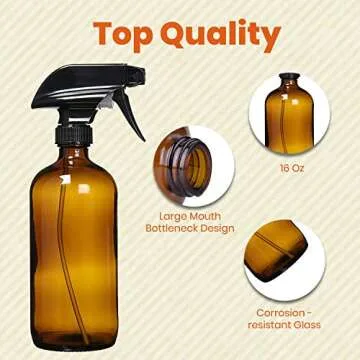 Elegant Amber Glass Spray Bottles for Cleaning Solutions