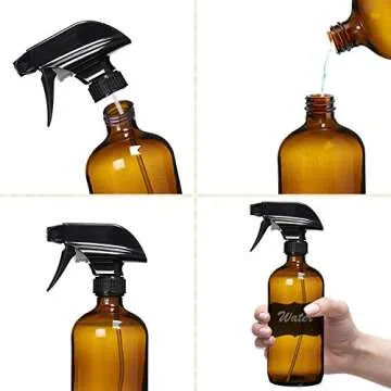 Elegant Amber Glass Spray Bottles for Cleaning Solutions