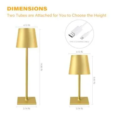 CHLORANTHUS Cordless Table Lamps with 3 Lighting Modes