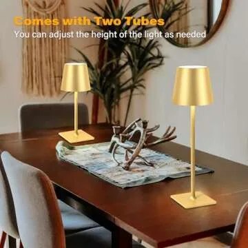 CHLORANTHUS Cordless Table Lamps with 3 Lighting Modes