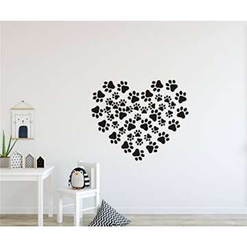 49 Pieces/Set Dog Paws Wall Decals Vinyl Pawprints Sticker Animal Footprint Wall Art Decoration for ...