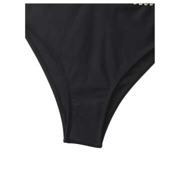 Milumia Women's Stitch Detail Strapless One Piece Swimsuit Cut Out Bandeau Bathing Suit Black X-Large