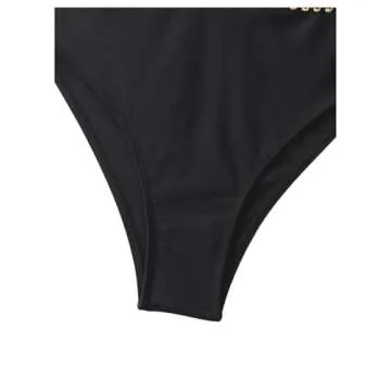 Milumia Women's Stitch Detail Strapless One Piece Swimsuit Cut Out Bandeau Bathing Suit Black X-Large