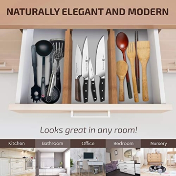 Premium Bamboo Drawer Dividers | Adjustable & Stylish Organization