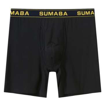 SUMABA Men's Black Boxer Briefs for Comfort & Style