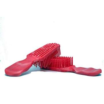 Travel Detangler Brush - For Kinky, Curly, Wavy or Straight Hair - Tame Your Tangles Smooth Your Coils (Pink & White)