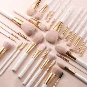BEILI 30Pc Vegan Makeup Brush Set for Flawless Beauty