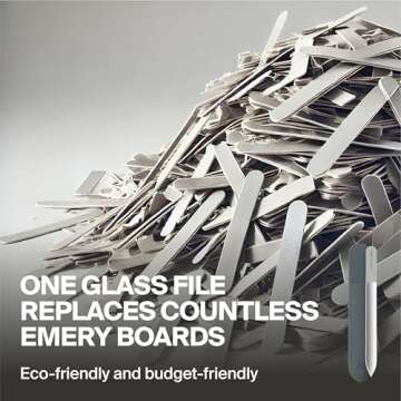 GERMANIKURE Mantra Glass Nail File in Suede Case, Ethically Made in Czech Republic - Professional Manicure & Pedicure Tools for Smooth Easy Shaping of Natural Fingernails