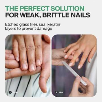 GERMANIKURE Mantra Glass Nail File in Suede Case, Ethically Made in Czech Republic - Professional Manicure & Pedicure Tools for Smooth Easy Shaping of Natural Fingernails