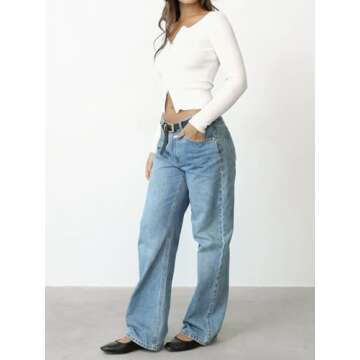 REORIA Womens Fall Outfits Trendy Double Zip Up Crew Neck Long Sleeve Tops Lightweight Soft Knit Cropped Cardigan Sweaters For Women 2024 White Medium