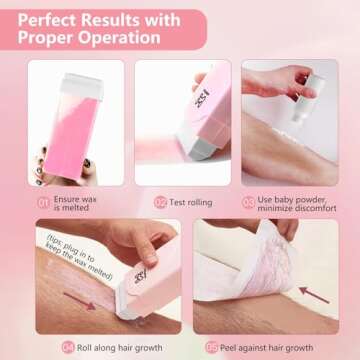 Waxfans Roll On Wax kit,Waxing Kit for Women, Wax Roller, Roll On Wax Warmer for Hair Removal,at Home Waxing Kit for Women men,Soft Wax Heater for Larger Areas of the Body(pink)