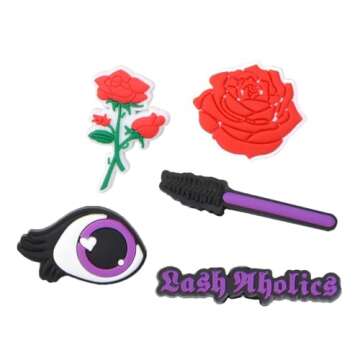 UNN 50 Pcs Women Girls Pink Cartoon Shoe Charms Kids Lovely Makeup Bling Decorations for Party Favor 50pcs-5