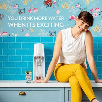 SodaStream Fizzi Sparkling Water Maker Bundle (Rose Gold), with CO2, BPA free Bottles, and bubly drops Flavors