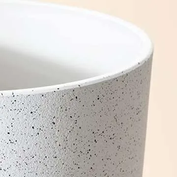 LA JOLIE MUSE Speckled White Flower Pot for Gardens