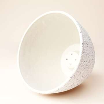 LA JOLIE MUSE Speckled White Flower Pot for Gardens