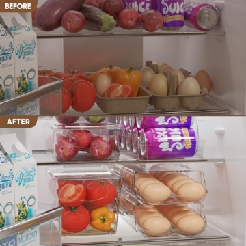 theaoo Egg Holder for Fridge - Automatic Rolling Organizer
