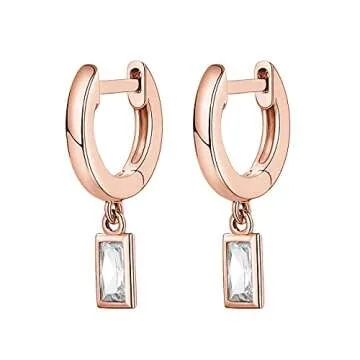 PAVOI 14K Gold Plated S925 Sterling Silver Post Lightweight Drop/Dangle Huggie Earrings for Women | Religious Ornament: Cross, Evil Eye, Clover, Celtic | Dainty Earrings for Women