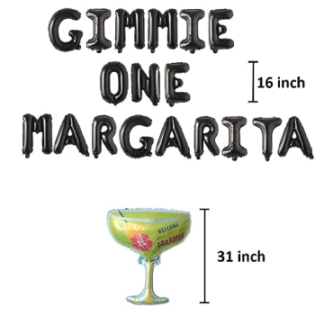Gimme One Margarita Balloon Banner for Birthday Fiesta Decorations