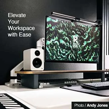 AVLT Single 17"-49" Super Ultrawide Monitor Arm for Screens Up to 50 lbs, Premium Aluminum Desk Stand, Adjustable Pneumatic Height, Full Motion Swivel Tilt Rotation, USB 3.0 & AUX Ports, White