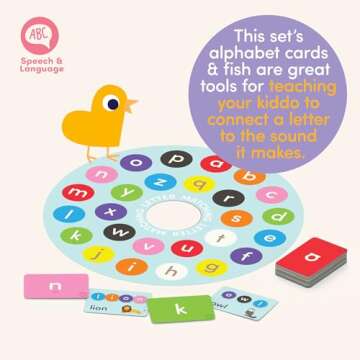 Battat Education – Fishing Toys for Toddlers – Magnetic Fishing Game – Kids Fishing Toy – Fishing Poles with Magnet – 2 Years + – Alphabet Fishing