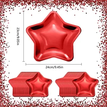 30 Thick Star Shaped Paper Plates for Celebrations