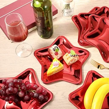 30 Thick Star Shaped Paper Plates for Celebrations