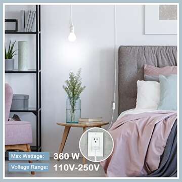 JACKYLED 15ft Extension Hanging Lantern Cord with Switch