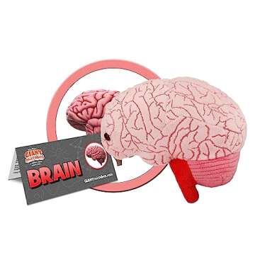 GIANTmicrobes Brain Plush, Brain Toy, Brain Stuffed Animal, Brain Gifts For Neurologist, Brain Surge...