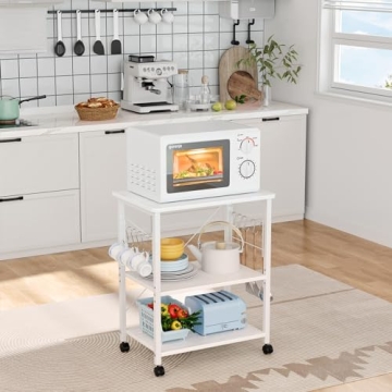 Mr IRONSTONE 3-Tier Rolling Kitchen Cart for Small Spaces