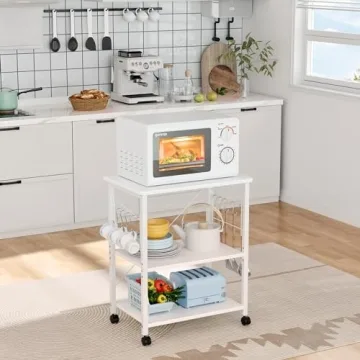 Mr IRONSTONE 3-Tier Rolling Kitchen Cart for Small Spaces