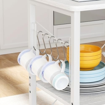 Mr IRONSTONE 3-Tier Rolling Kitchen Cart for Small Spaces