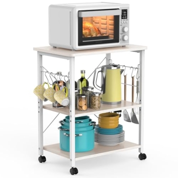 Mr IRONSTONE 3-Tier Rolling Kitchen Cart for Small Spaces